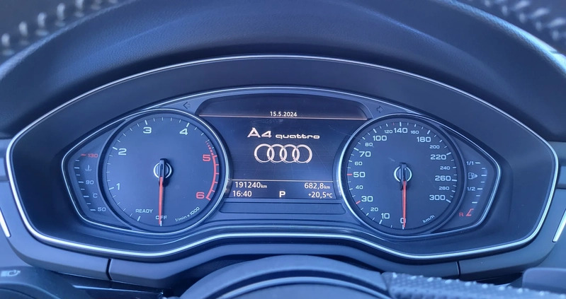 Audi A4 cena 89999 przebieg: 191081, rok produkcji 2016 z Chociwel małe 631